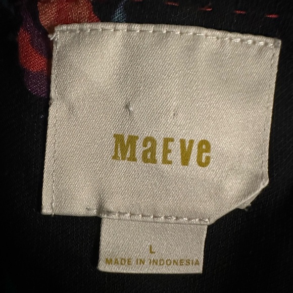 Maeve black floral longsleeve tops size L - Picture 8 of 10